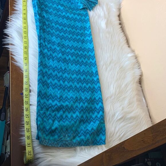 Zara Blue Green Geometric Palazzo Print Pull On pants Size Medium - Picture 11 of 14